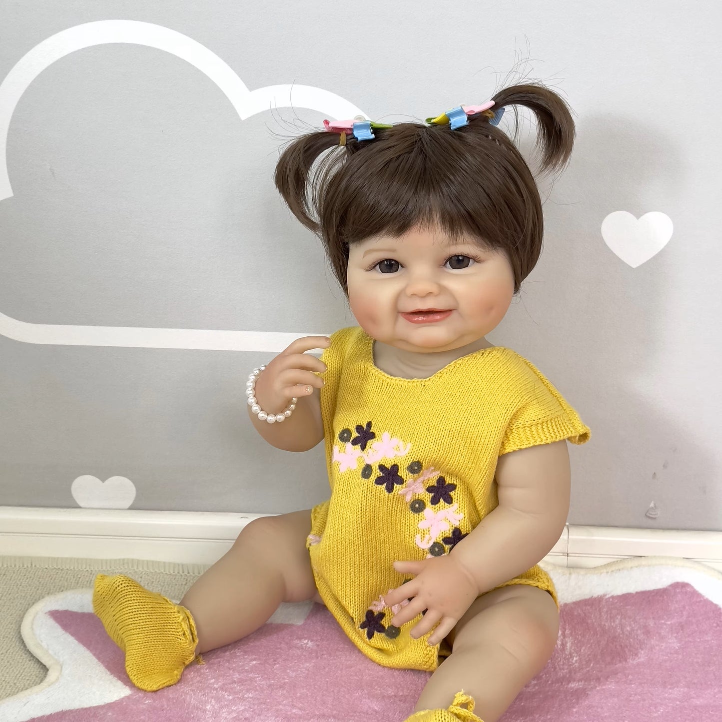 55cm Reborn Toddler Happy Girl nukke