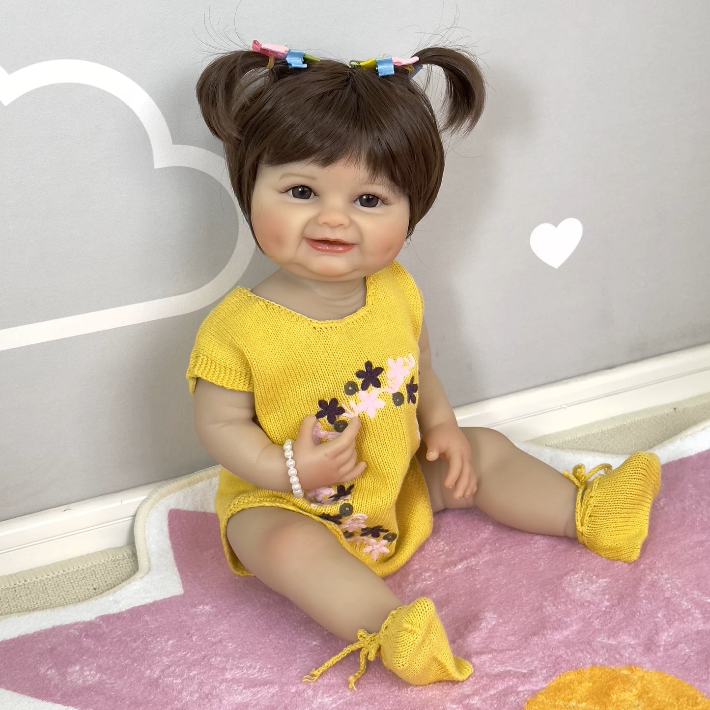 55cm Reborn Toddler Happy Girl nukke