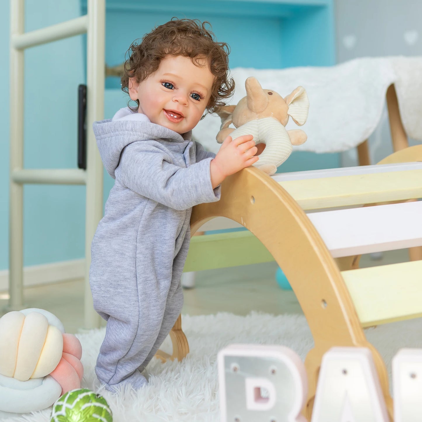 Pehmeä silikoni Real Touch Reborn Baby Poika nukke