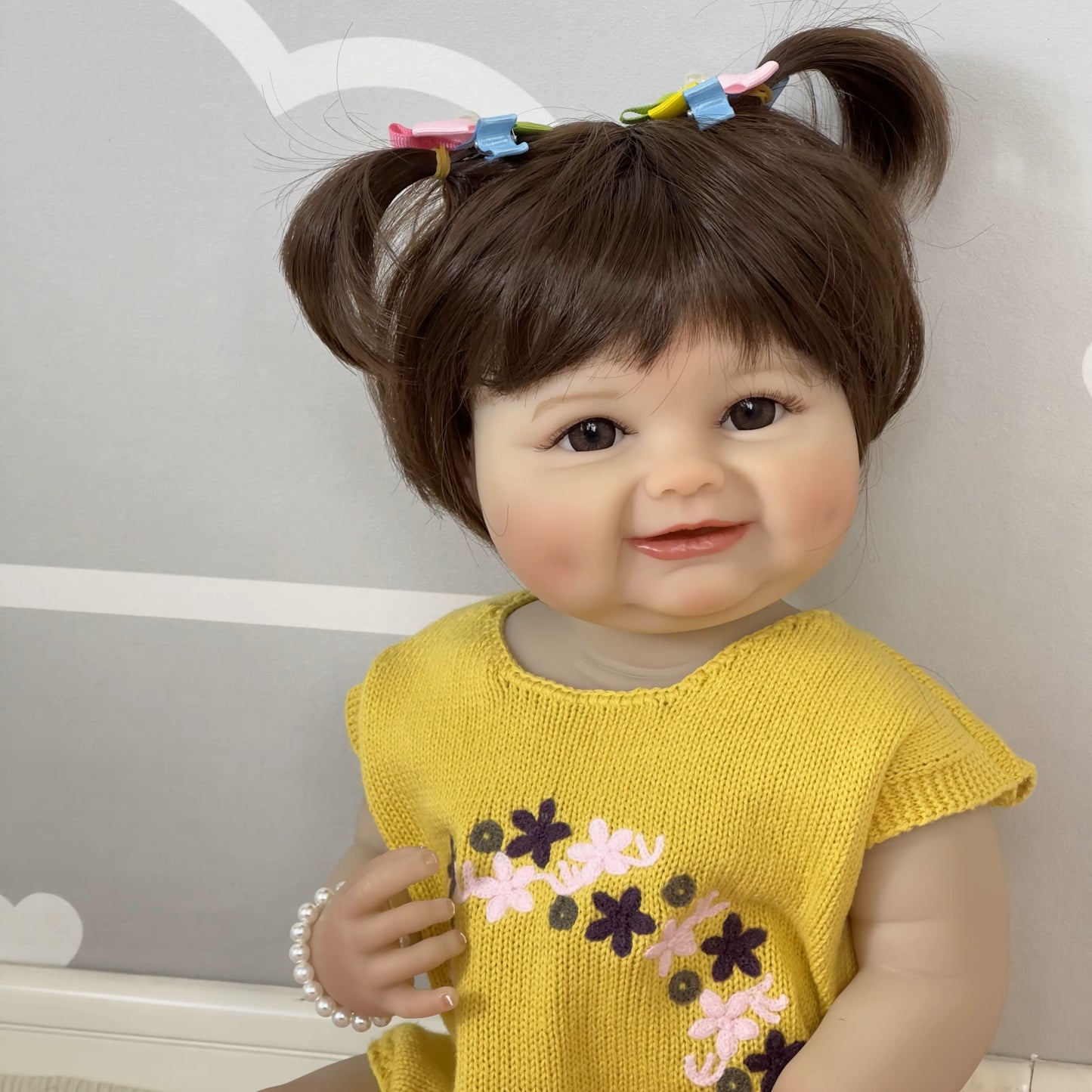 55cm Reborn Toddler Happy Girl nukke