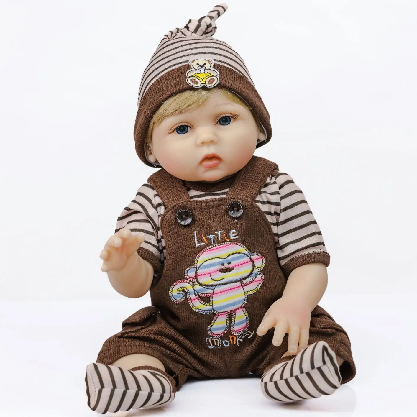 Baby Boy koku Doll Premie Täysi todenmukainen uudestisyntynyt vauvanukke