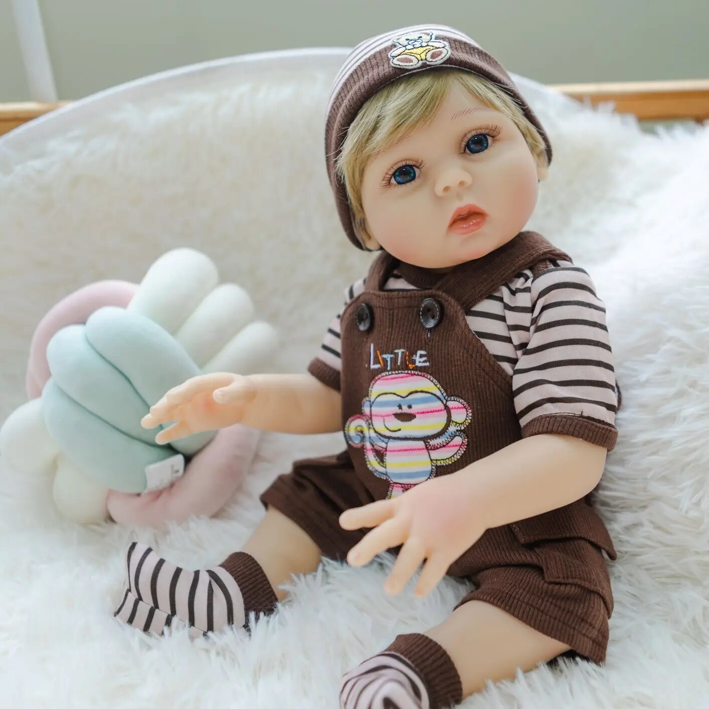 Baby Boy koku Doll Premie Täysi todenmukainen uudestisyntynyt vauvanukke