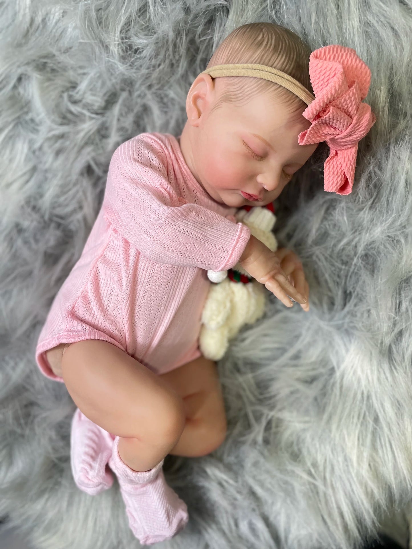 Laura Realistinen Valmis Reborn Baby Doll Käsintehty Juurtuneet hiukset