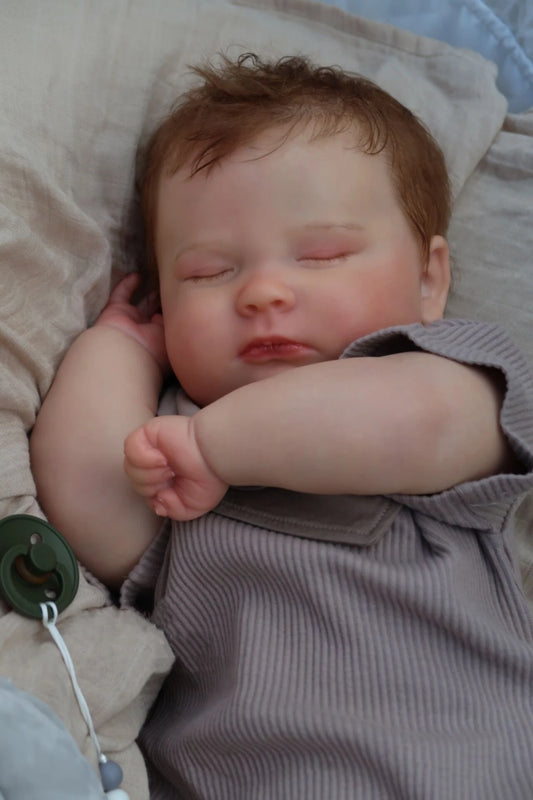 Reborn vauva nukkuva poika nukke Käsin maali nukke Genesis Paint kanssa