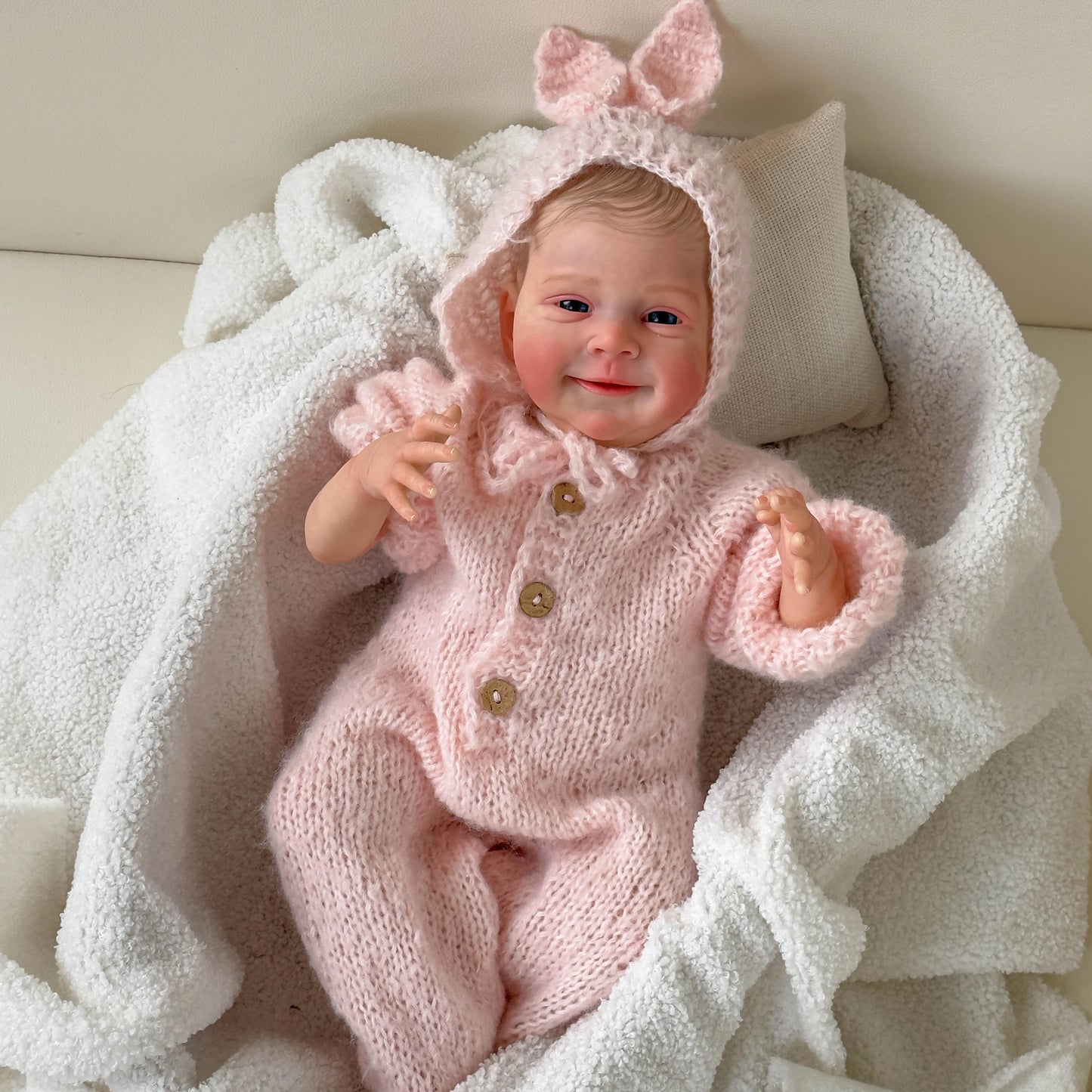 Sebastia Reborn Baby Doll jo maalattu valmis hereillä vastasyntynyt vauva