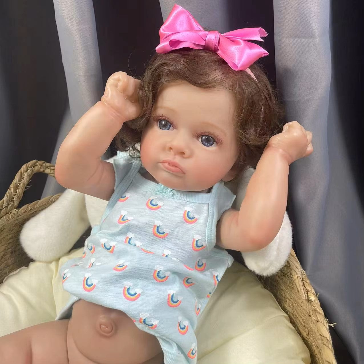 Full Body Vinyl tyttö vedenpitävä Reborn Doll Tutti Face käsin yksityiskohtainen maalaus