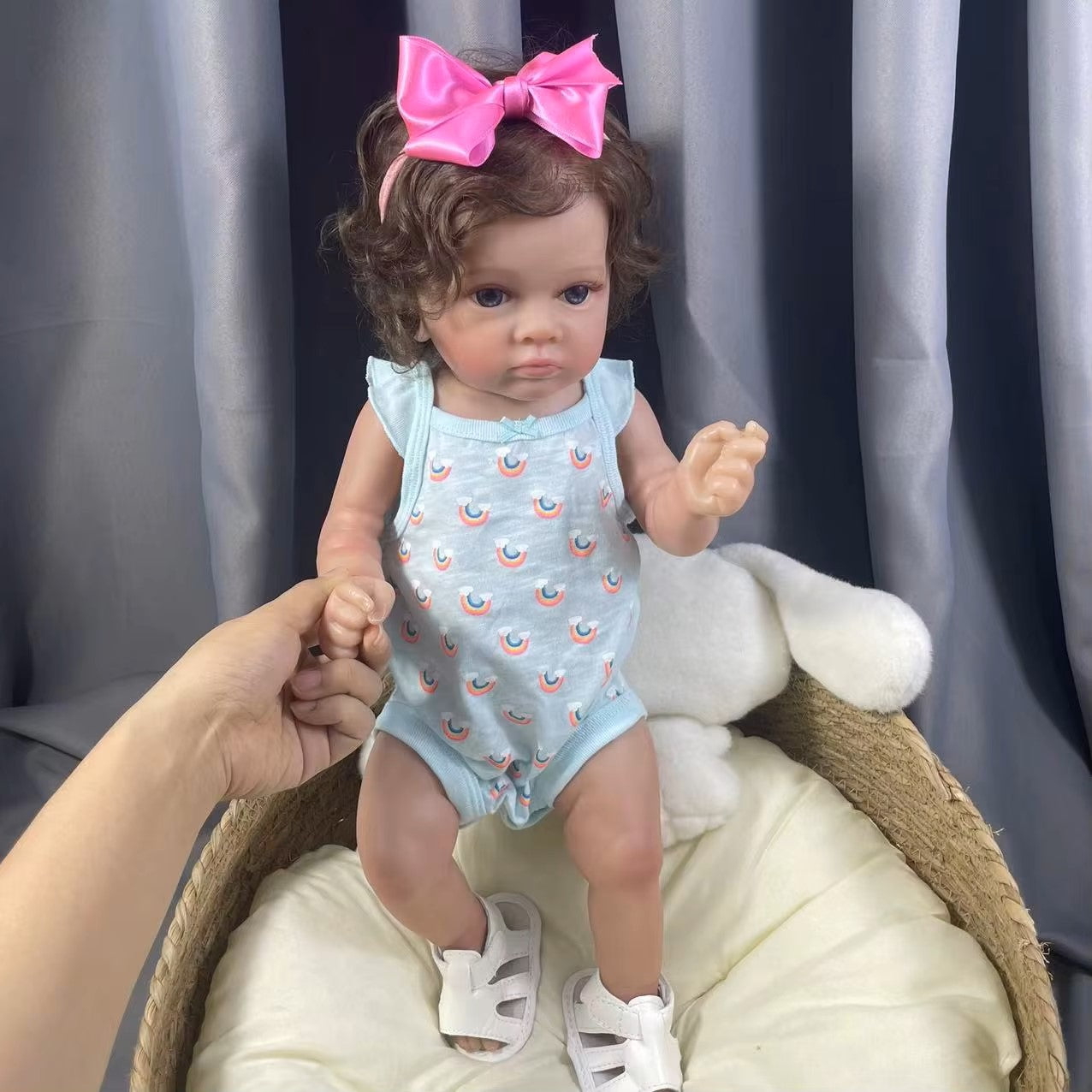 Full Body Vinyl tyttö vedenpitävä Reborn Doll Tutti Face käsin yksityiskohtainen maalaus